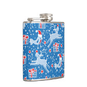 Kerstmis rendieren en zingende vogel heup kolf heupfles (Rechts)