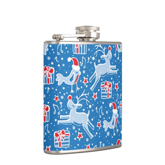 Kerstmis rendieren en zingende vogel heup kolf heupfles (Rechts)