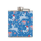 Kerstmis rendieren en zingende vogel heup kolf heupfles (Achterkant)