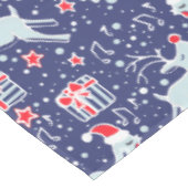 Kerstmis rendieren en zingende vogel tafelkleed (Gekanteld)