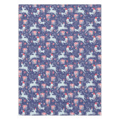 Kerstmis rendieren en zingende vogel tafelkleed (Voorkant)