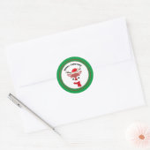 Kerstmis rendieren gezicht Kerstmis Ronde Sticker (Envelop)