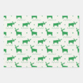 Kerstmis rendieren. Groen bos dierlijk patroon Inpakpapier Vel (Voorkant 2)
