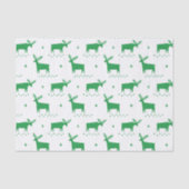 Kerstmis rendieren. Groen bos dierlijk patroon Tissuepapier (Voorkant)