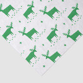 Kerstmis rendieren. Groen bos dierlijk patroon Tissuepapier (Detail)