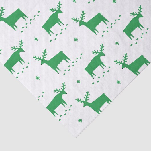 Kerstmis rendieren. Groen bos dierlijk patroon Tissuepapier (Detail)