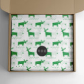 Kerstmis rendieren. Groen bos dierlijk patroon Tissuepapier