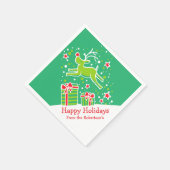 Kerstmis rendieren groen rood wit papier servetten (Hoek)