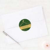 Kerstmis rendieren groeten ronde sticker (Envelop)