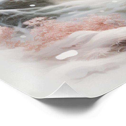 Kerstmis rendieren in het bos perfect poster (Hoek)