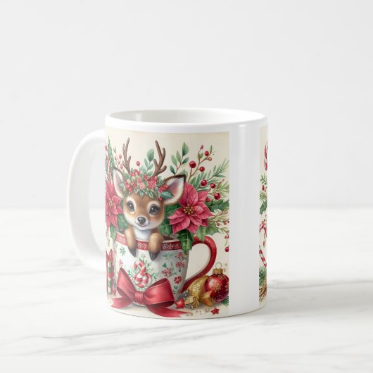 Kerstmis rendieren Mok 2 (Voorkant links)