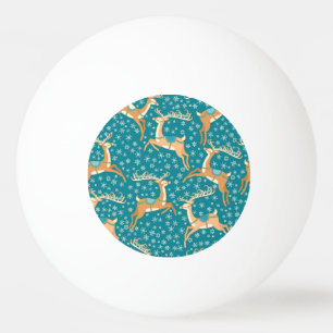 Kerstmis rendieren: naadloos patroon. pingpongbal