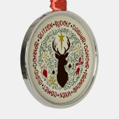 Kerstmis rendieren namen Rudolf Metalen Ornament (Rechts)
