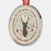 Kerstmis rendieren namen Rudolf Metalen Ornament (Links)