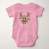 Kerstmis rendieren Noordpool slee Team plezier Romper (Achterkant)