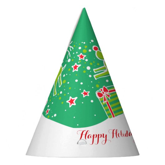 Kerstmis rendieren over geschenken groen gepersona feesthoedjes (Links)