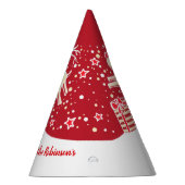 Kerstmis rendieren over geschenken rode naam pet feesthoedjes (Rechts)