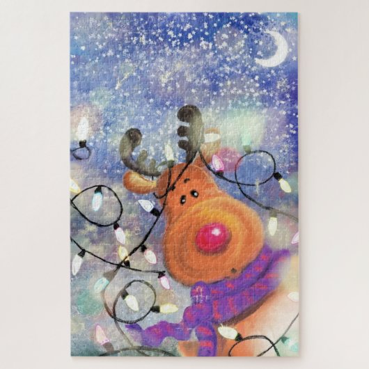 Kerstmis rendieren puzzel (Verticaal)