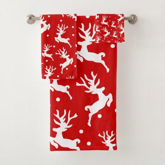 Kerstmis Rendieren Rode Dekensprei Bad Handdoek (Insitu)