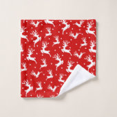 Kerstmis Rendieren Rode Dekensprei Bad Handdoek (Wasdoekje)