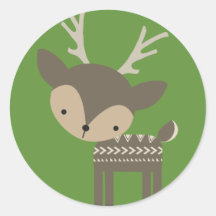 Kerstmis rendieren ronde glanzende Stickers