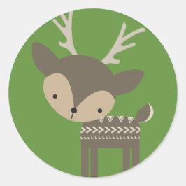 Kerstmis rendieren ronde glanzende Stickers