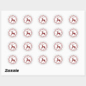 Kerstmis rendieren ronde Stickers (Vel)