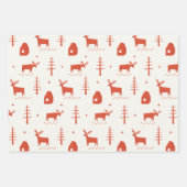 Kerstmis rendieren. Rood bos dierlijk patroon Inpakpapier Vel (Voorkant 2)