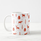 Kerstmis rendieren. Rood bos dierlijk patroon Koffiemok (Links)