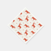 Kerstmis rendieren. Rood bos dierlijk patroon Servet (Hoek)