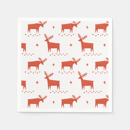 Kerstmis rendieren. Rood bos dierlijk patroon Servet (Voorkant)