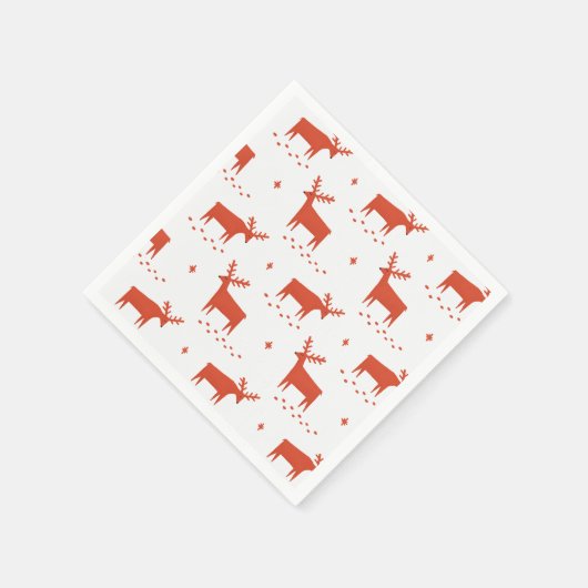 Kerstmis rendieren. Rood bos dierlijk patroon Servet (Hoek)
