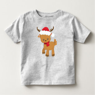 Kerstmis rendieren, Schattige rendier, Santa Hat Kinder Shirts