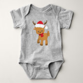 Kerstmis rendieren, Schattige rendier, Santa Hat Romper (Voorkant)