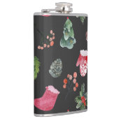 Kerstmis rendieren: Waterverf naadloos patroon Heupfles (Rechts)