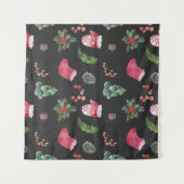 Kerstmis rendieren: Waterverf naadloos patroon Wandkleed (Voorkant (horizontaal))