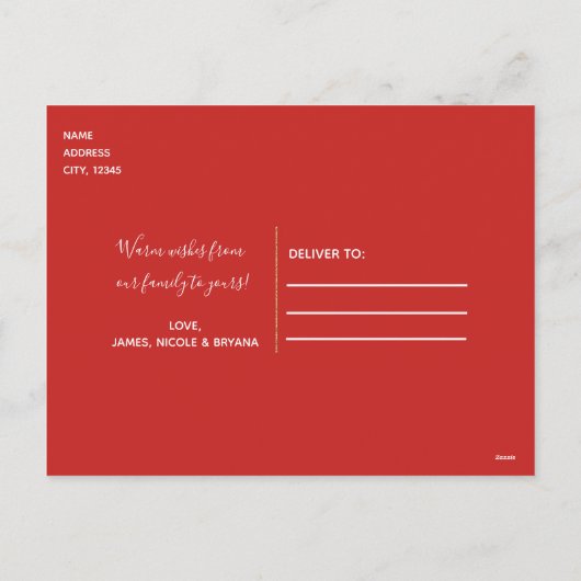 Kerstmis rendieren winter sneeuwvlokken vakantie f feestdagenkaart (Achterkant)