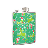 Kerstmis rendieren & zingende vogel greenhip kolf heupfles (Rechts)