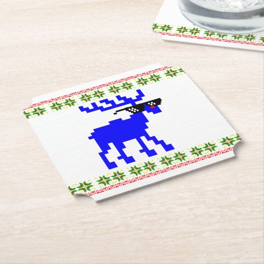 Kerstmis, rendierkerst kartonnen onderzetters (Gekanteld)