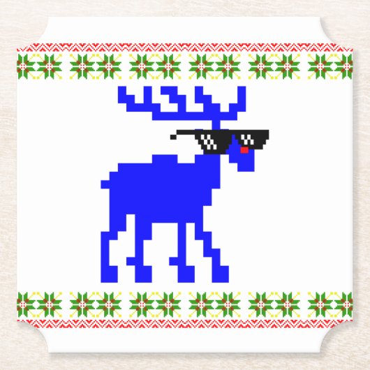 Kerstmis, rendierkerst kartonnen onderzetters (Voorkant)