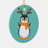 Kerstmis: rendierkerstfeestdag Pajama Keramisch Ornament (Rechts)