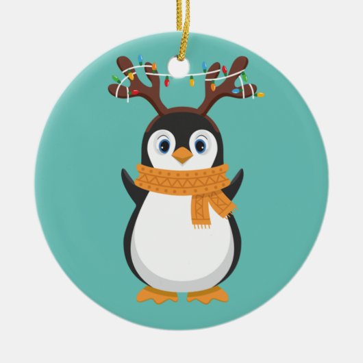 Kerstmis: rendierkerstfeestdag Pajama Keramisch Ornament (Voorkant)