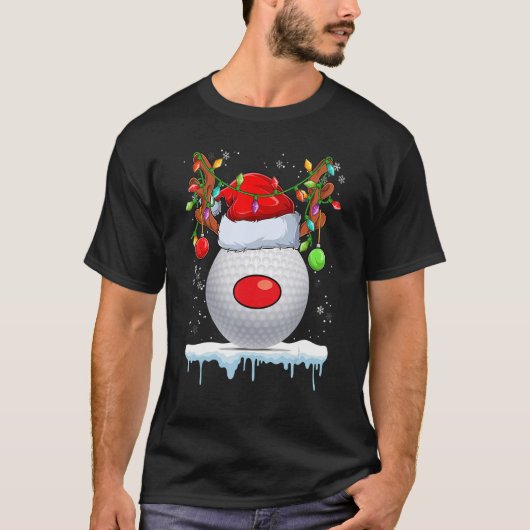 Kerstmis — rendierSanta Hat — lichte broodjes T-shirt (Voorkant)