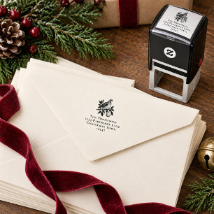 Kerstmis Retouradres met Oude Patrijs Zelfinktende Stempel