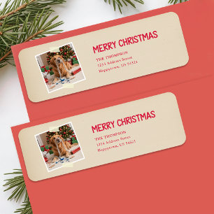 Kerstmis Retouradreslabel met Vintage Humor Etiket