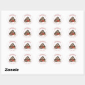 Kerstmis Retouradreslabels Boerderij Ronde Sticker (Vel)