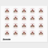 Kerstmis Retouradreslabels Boerderij Ronde Sticker (Vel)
