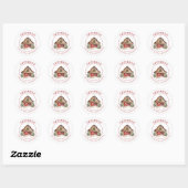 Kerstmis Retouradreslabels Boerderij Ronde Sticker (Vel)