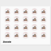 Kerstmis Retouradreslabels Boerderij Ronde Sticker (Vel)
