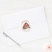 Kerstmis Retouradreslabels Boerderij Ronde Sticker (Envelop)
